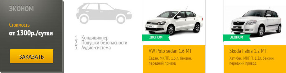 Выбор класса автомобиля